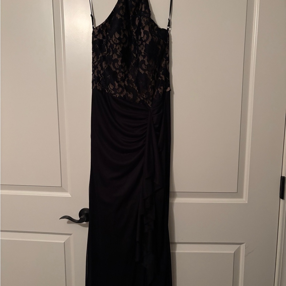 Windsor Black and Tan Lace Maxi Dress